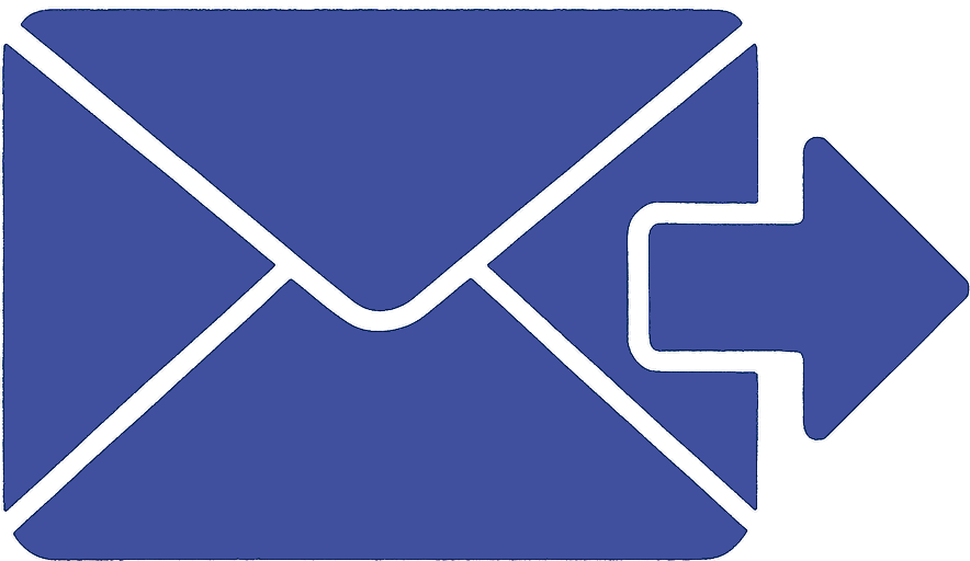 Comic-Briefumschlag, aus dem ein Pfeil heraustritt (als Symbol für Delegation)