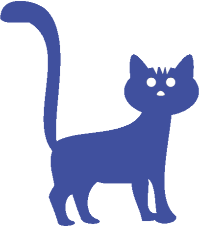 Dunkelblaue Comic-Katze