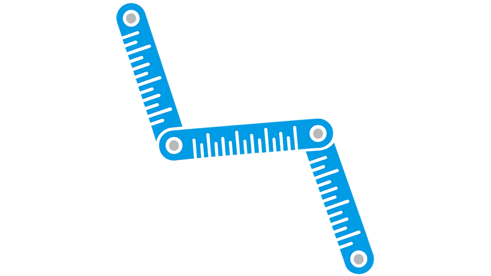 Comic-Zollstock, leicht aufgeklappt