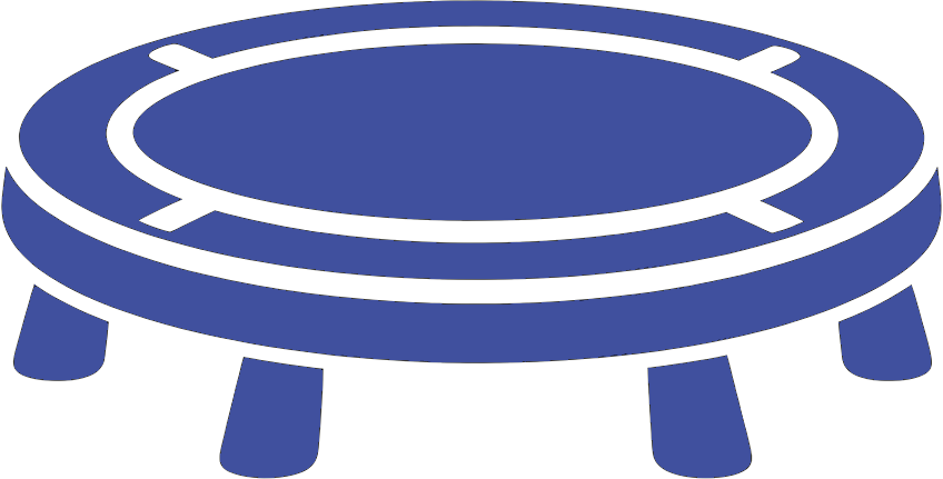 Dunkelblaues Comic-Trampolin