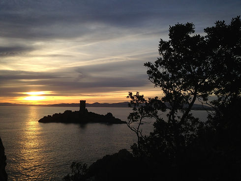 île d'Or Saint-Raphaël coucher de soleil mer