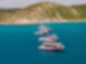 Flotte de catamarans AMC Cape Grace au mouillage à Cap Taillat dans le sud de la France