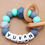Thumbnail: Personalised Teething Toy- Mint & Light Grey Hex 