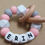 Thumbnail: Personalised Teething Toy -Rose Quartz & Gritty Grey