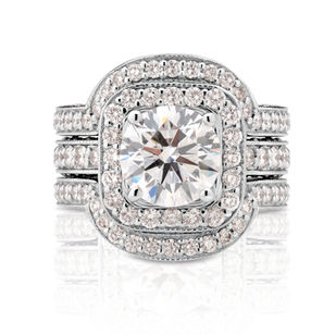 Varouj Solitaire Cut in Square Diamond Ring