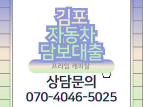 김포자동차담보대출 조건 한도 문제 없습니다