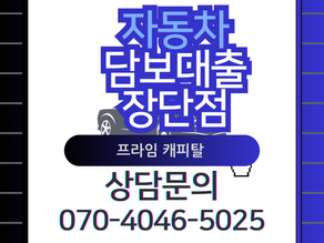 자동차담보대출 장단점 한도 후기