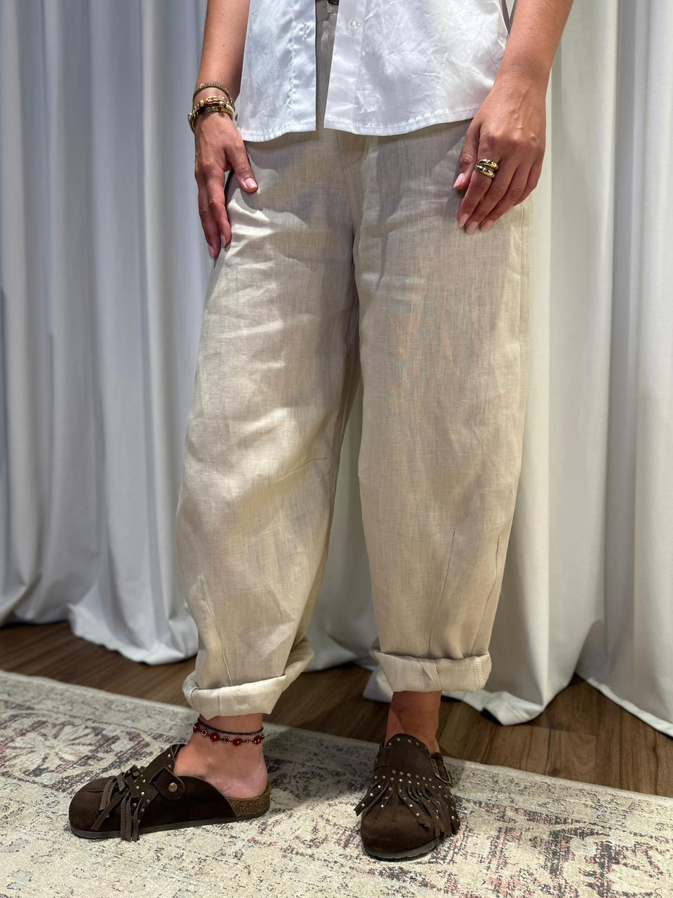 Miniatura: PANTALONE BARRELL IN LINO
