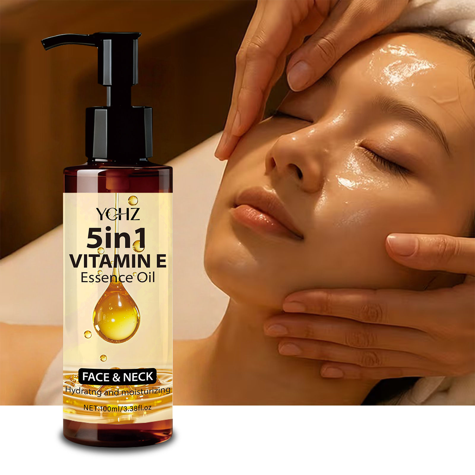 Vitamin E Essential Oil--Natural Multi-Plant Extract, Facial and Neck Massage Oi