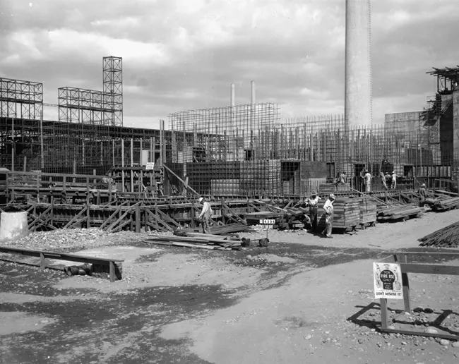 Photo-taken-during-the-construction-days-in-one-of-the-production-areas-at-Hanford-Enginee