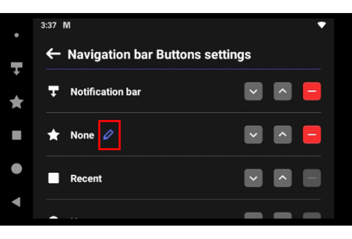 Nav Setting Button Setting up the navigation bar