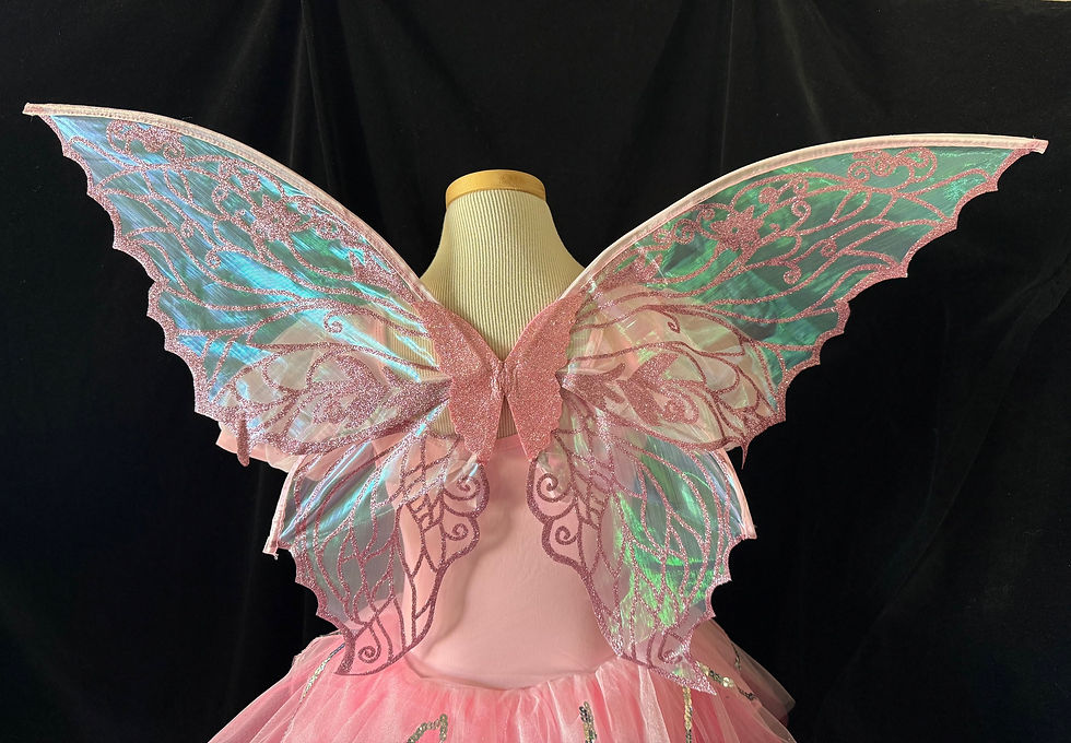 Thumbnail: Girl's Deluxe Pink Embroidered Fairy Dress Halloween Costume