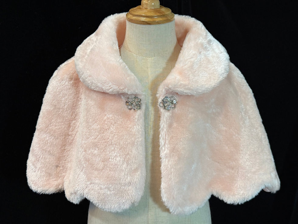 Thumbnail: Girl's Blush Pink Faux Fur Princess Shoulder Wrap Shawl
