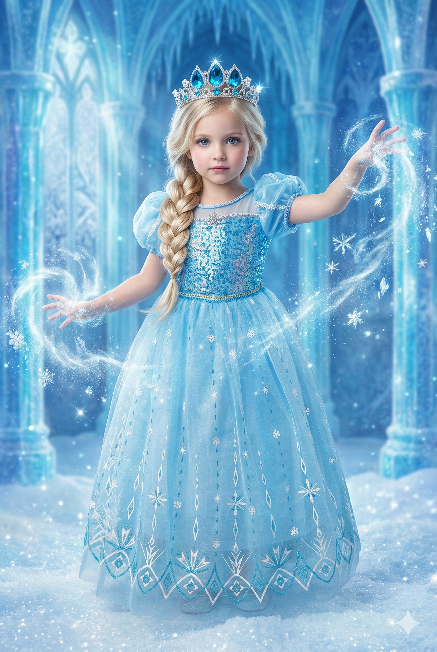 Girl's Disney Elsa Ice Princess Frozen Dress Costume