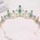 Thumbnail: Women's or Girl's Teal Crystal Alloy Tiara Crown