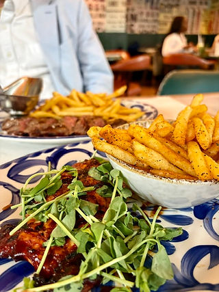 Asplate of steak and chips