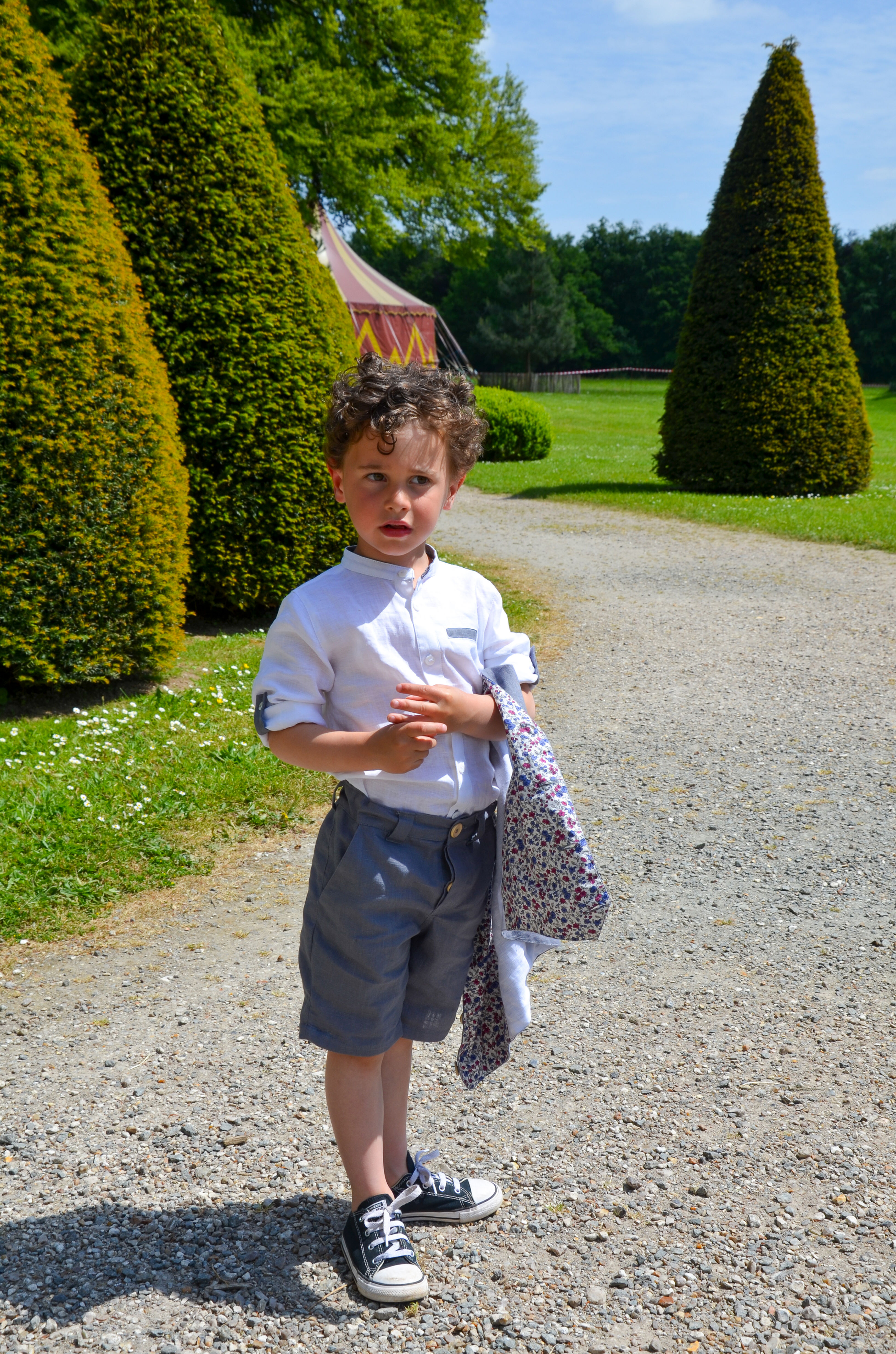 Bermuda en lin pour cérémonie type baptême ou mariage Patron BASALTE CaPaCha Couture