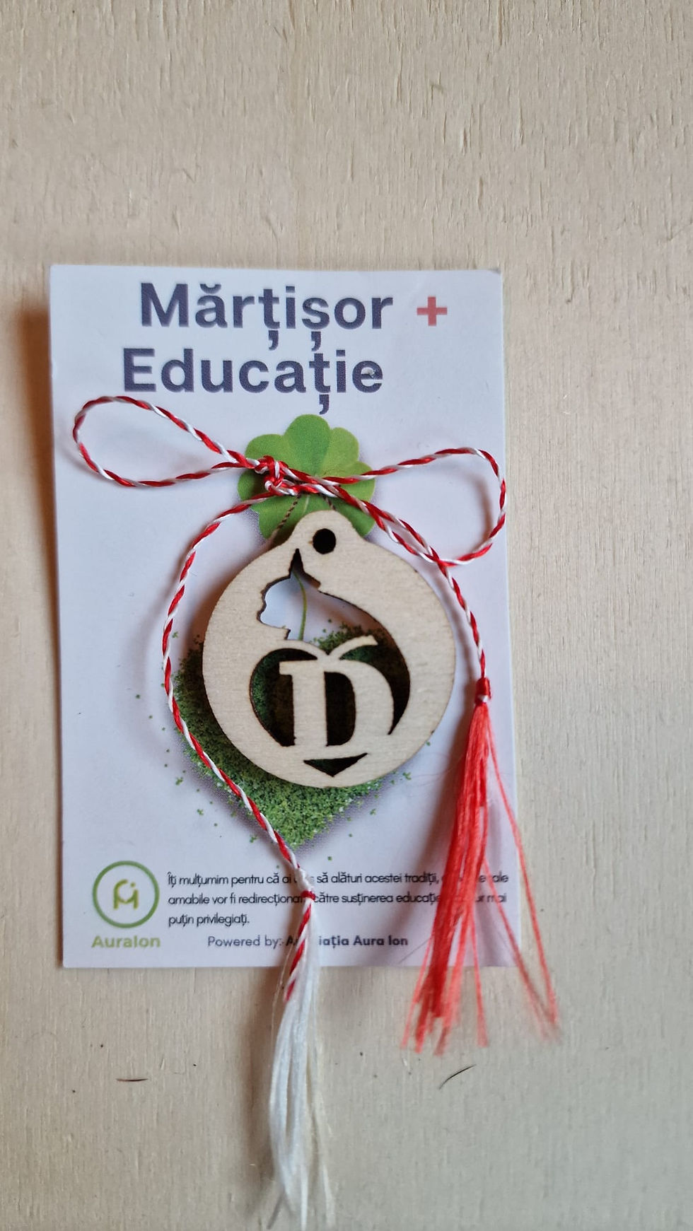 Martisor din Lemn Initiala D