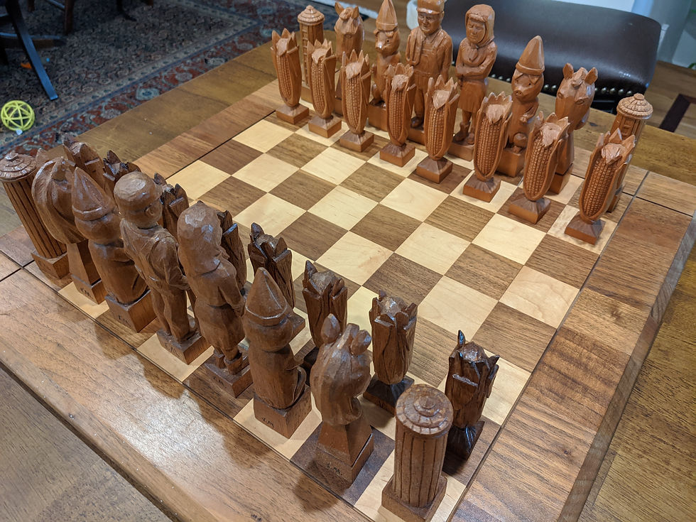 Hand Carved American Gothic (updated) Chess Set (Limited Edition)