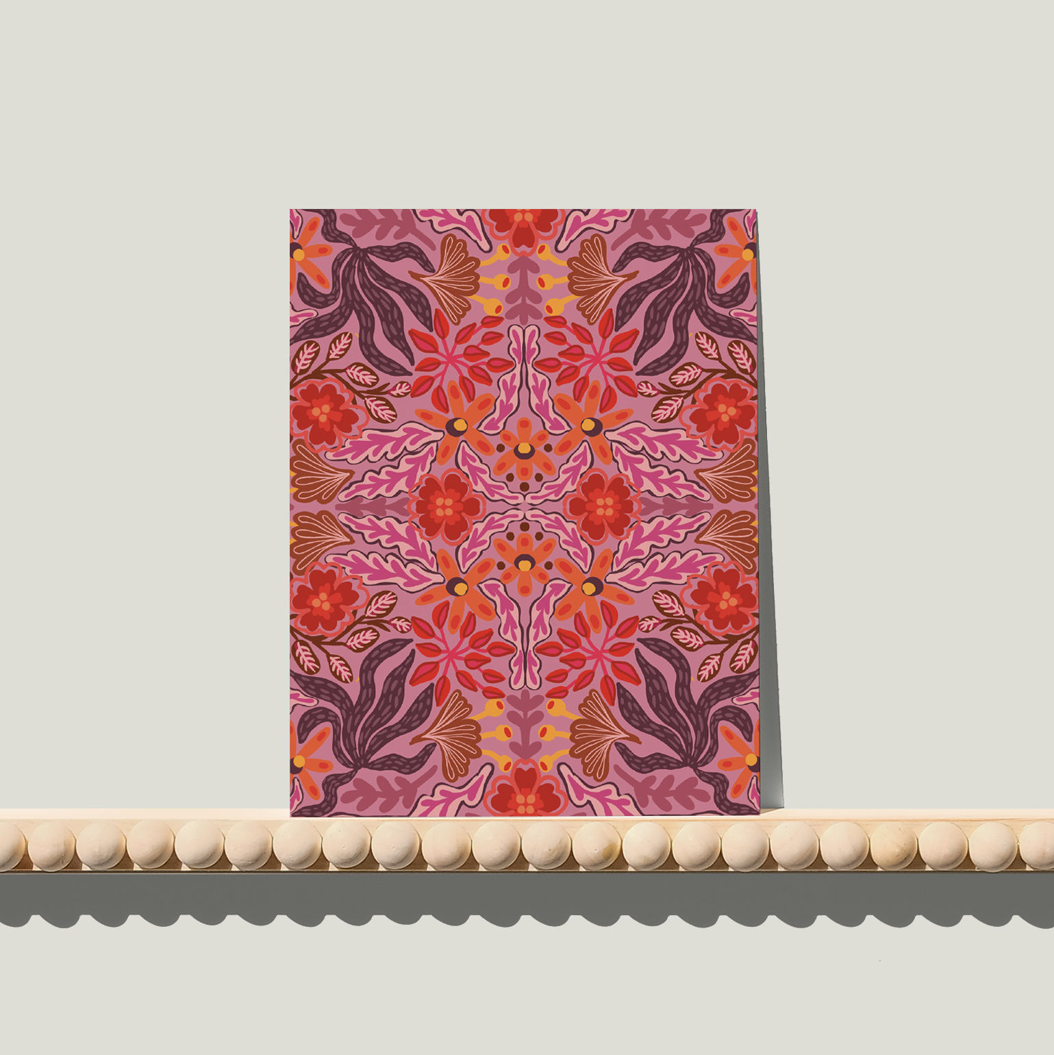 Enkele kaart A6 Mirror Bloom Pink