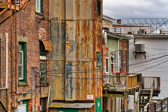  Architecture, Brick wall, Building, Color, Dirt, Fence, High-key, Muted, Plant, Sand, Sky, Tree, Untitled Export, Wall, Window, back alley, Saugerties