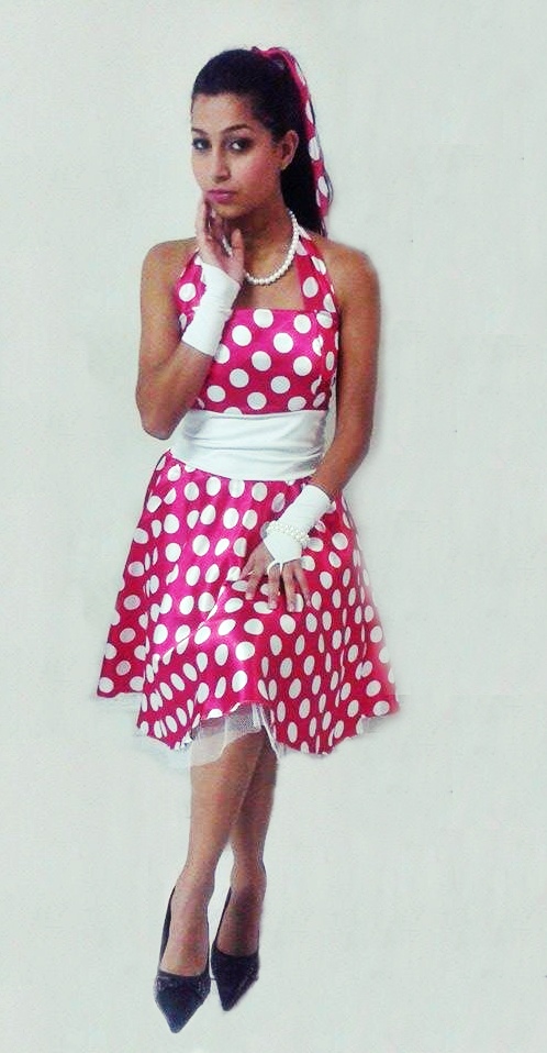 vestido anos 60 rosa