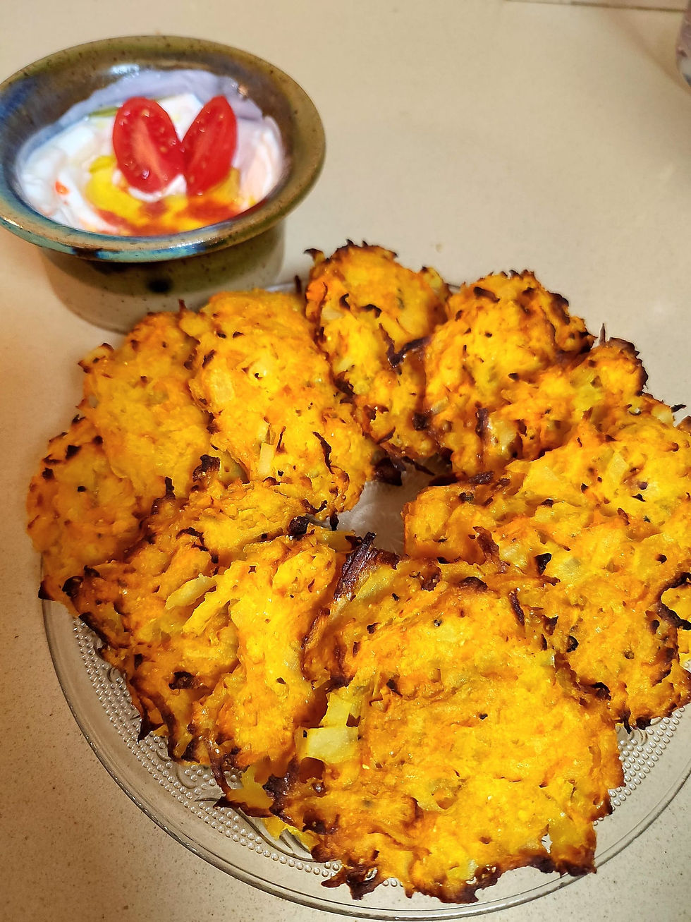 מתכון לביבות תפוחי אדמה ובטטה אפויות