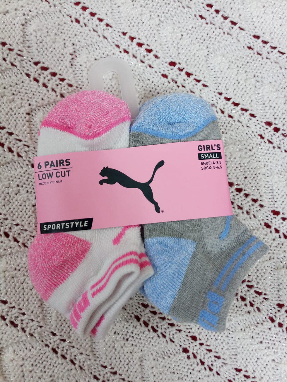 Miniatura: 6 pares de medias estilo deportivo de corte bajo pequeñas para niña marca Puma
