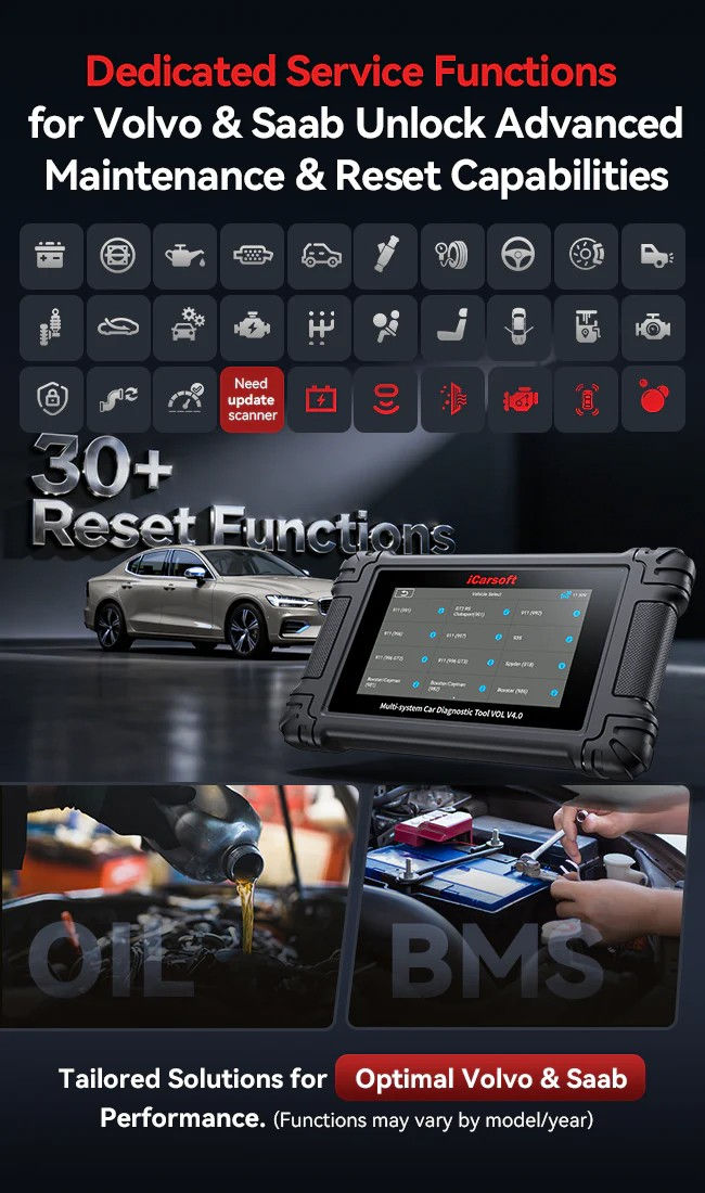 Sīktēls: ICARSOFT VOL V4.0 For Volvo & Saab Touch Screen Diagnostic Scanner