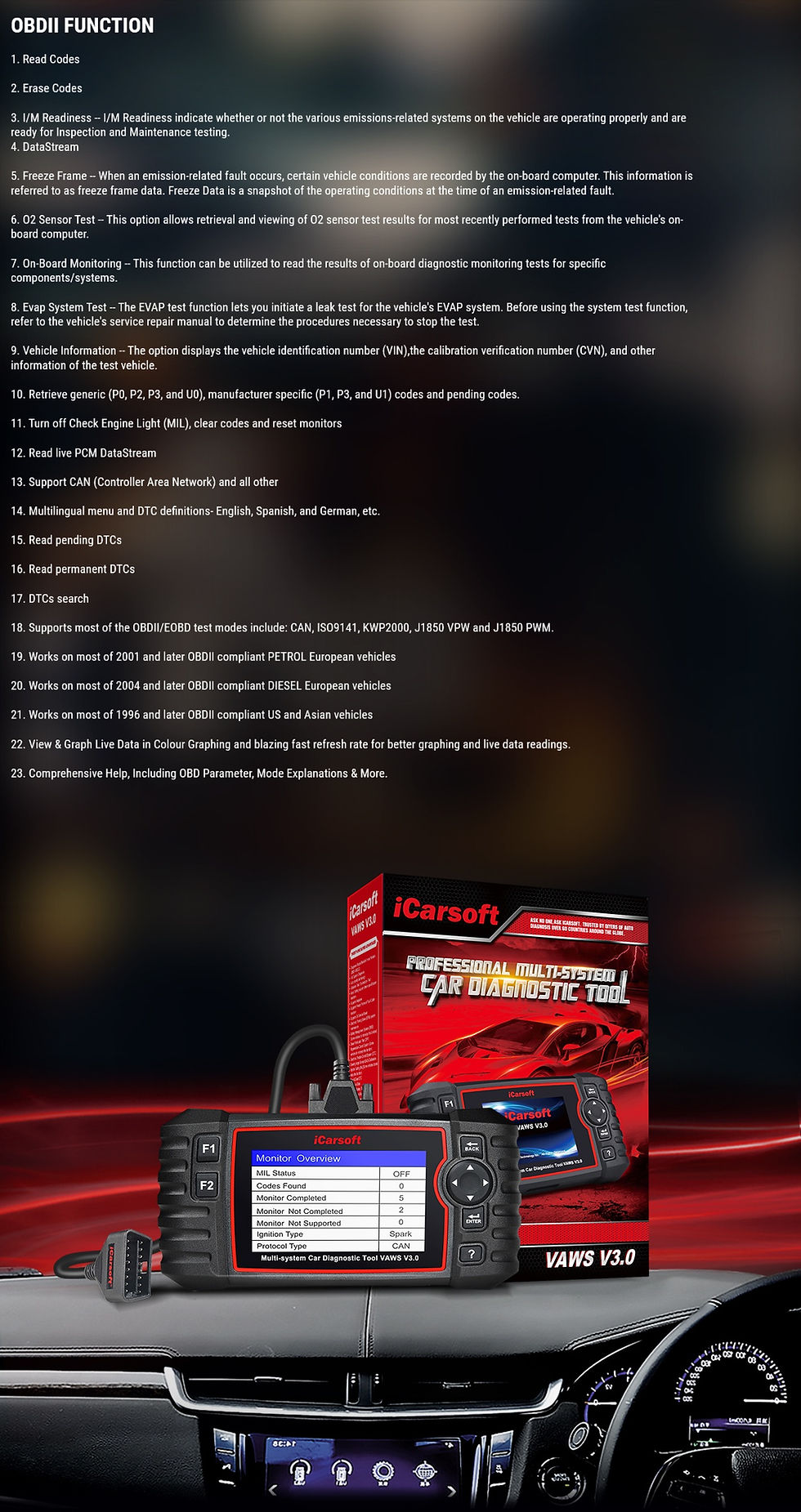 Thumbnail: ICARSOFT VAWS V3.0 Diagnostic Scanner - VW, VAG, Audi, Seat & Skoda