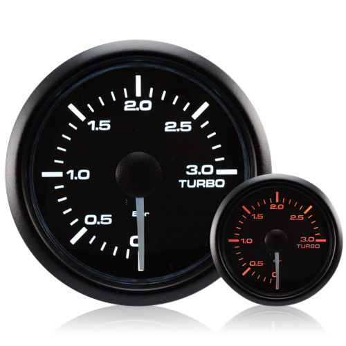 Prosport Diesel 52mm Smoked Super Amber/White Turbo Boost Gauge