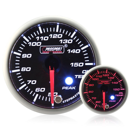 52mm Smoked Stepper Motor (Peak) Oil Temperature Gauge (°C) RSpec