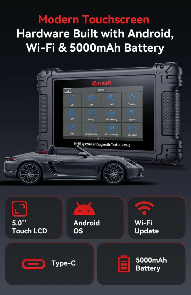 Miniatura: ICARSOFT POR V4.0 For Porsche Touch Screen Diagnostic Scanner