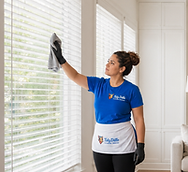 House cleaner cleaning blinds in living room.png