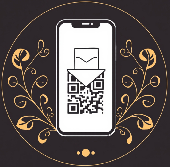 Create a premium circular website icon representing “receive your digital meal pass” for a