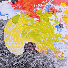 Création d’art contemporain par Arthur Lambert, op art lumineux et spiritualité, idéale pour une collection prestigieuse.