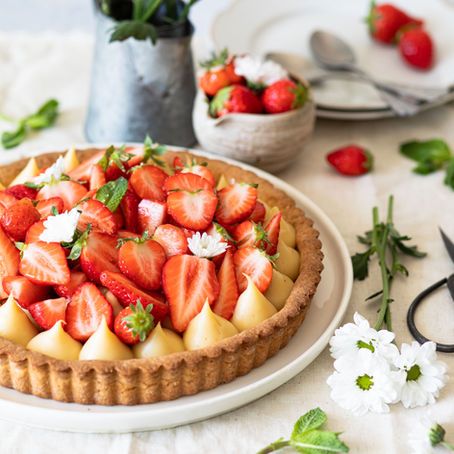 Tarte aux fraises et crème pâtissière
