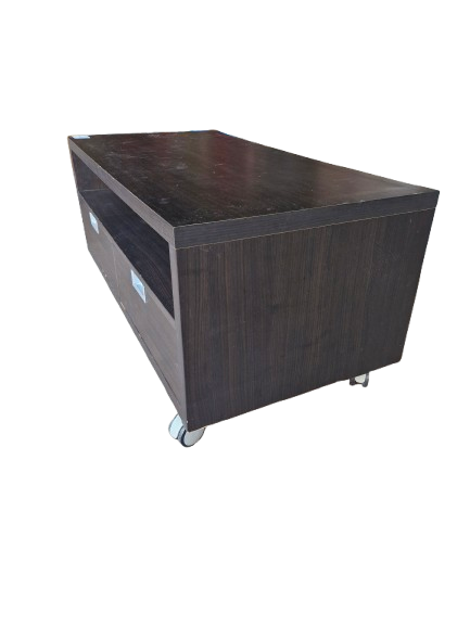 Thumbnail: Black TV Unit with 2 Drawers on Castors