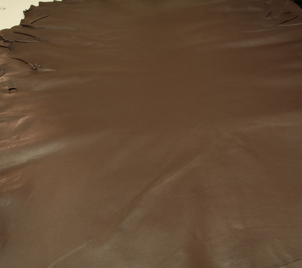 Thumbnail: Lamb skin leather Brown Color