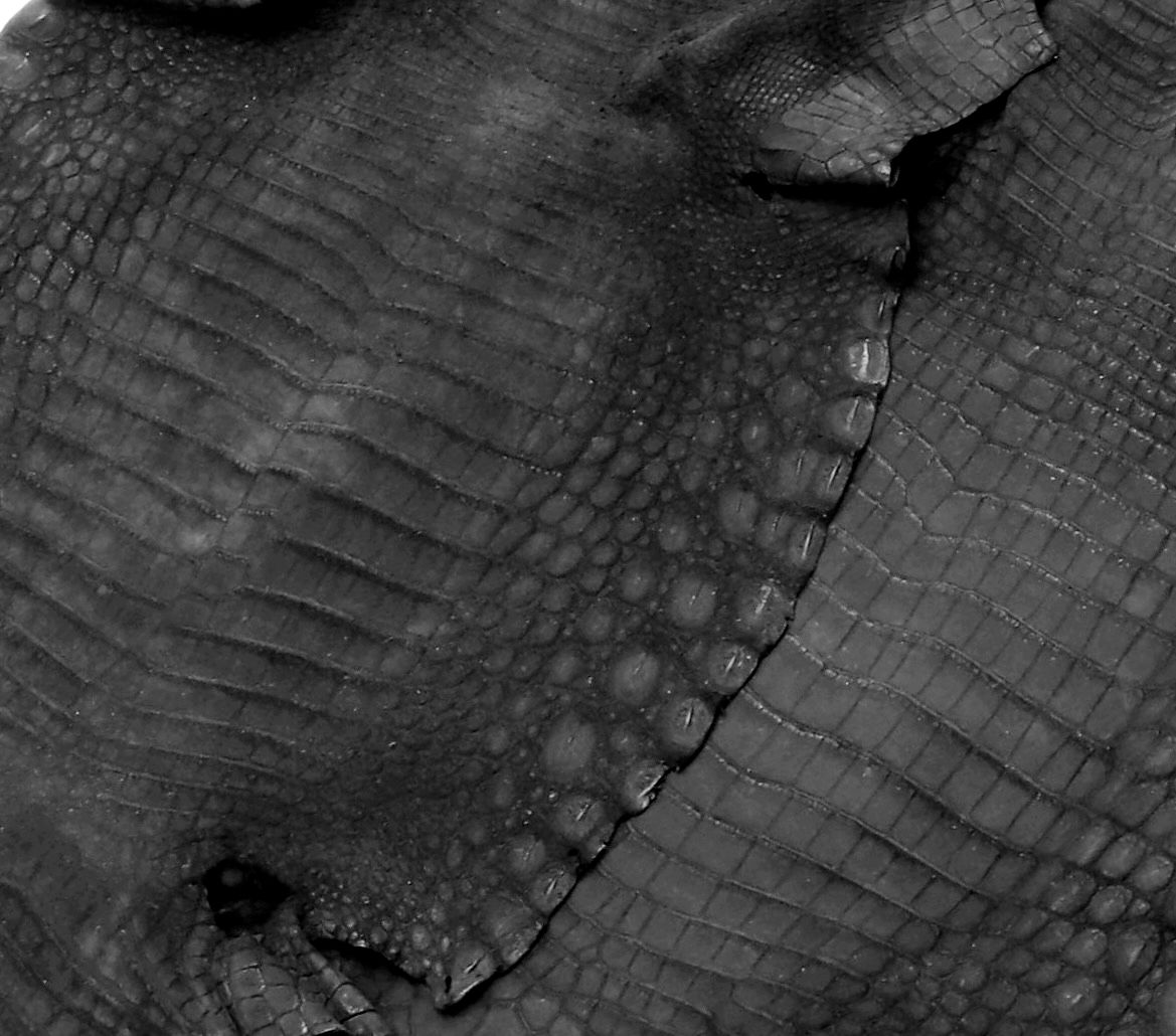Crocodile Suede Leather Black Color
