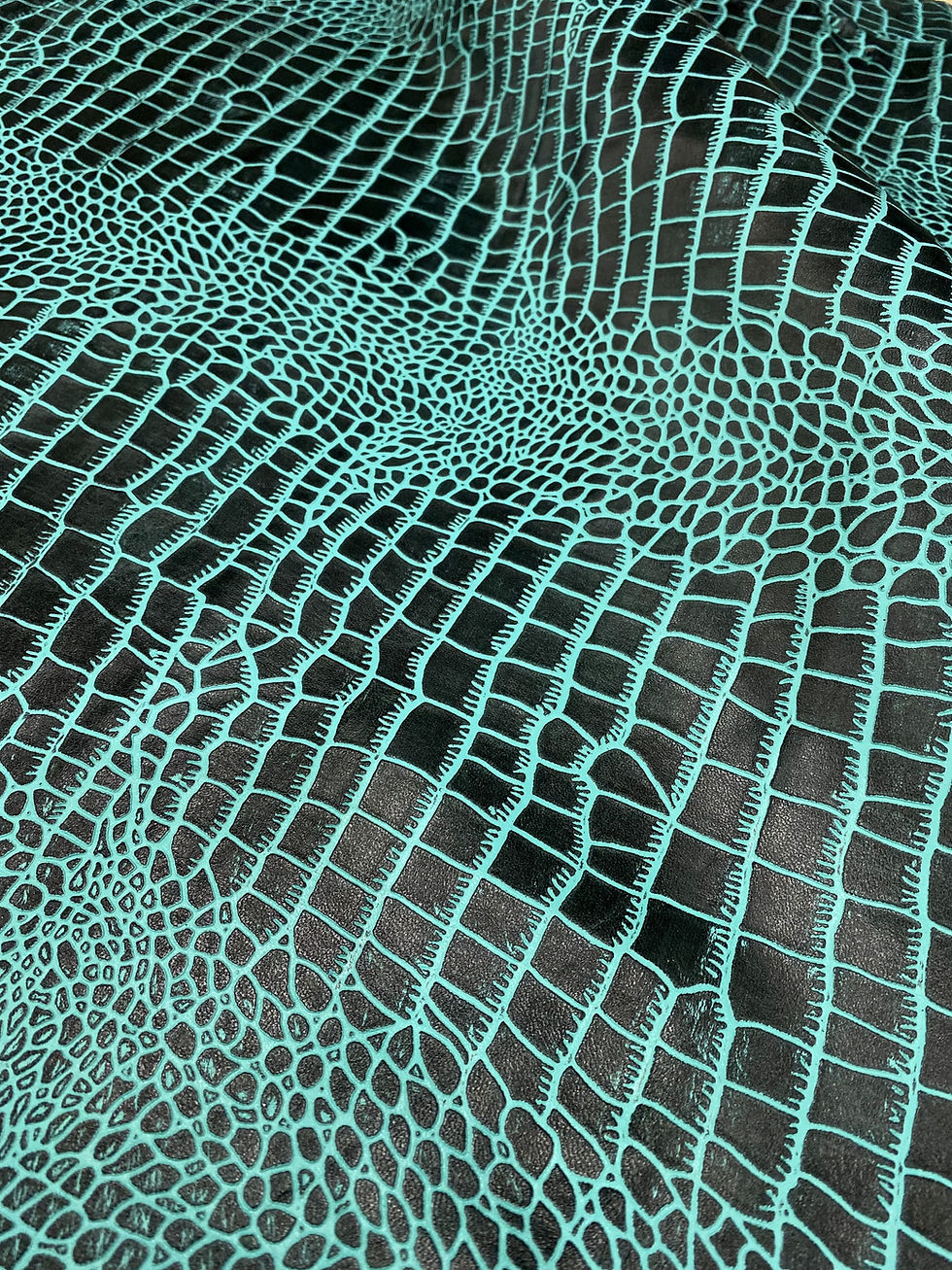 Miniatura: Crocodile Embossed Turquoise Blue Color