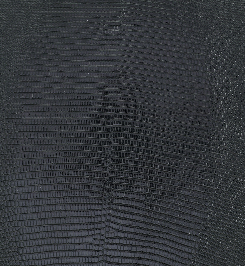 Lizard Skin Leather Black Glazed Color