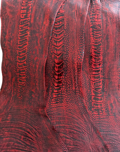 Ostrich Skin Legs Leather, Red Vintage Finish | exoticleathersbyray