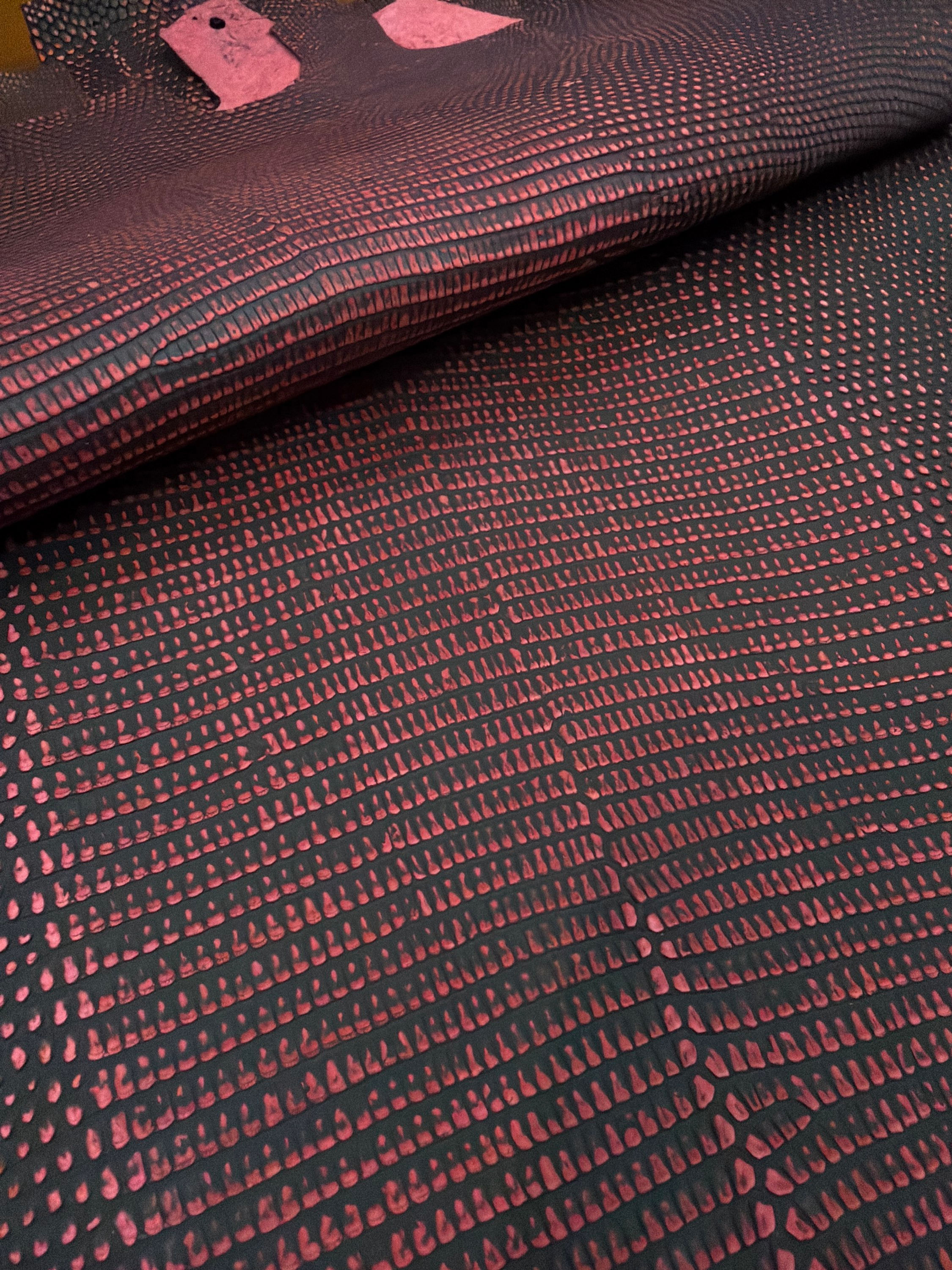Lizard Skin Leather Rustic Red Color Back Cut