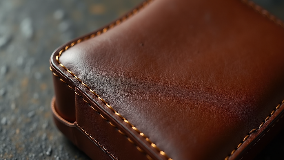 Close-up view of exotic leather texture on a product