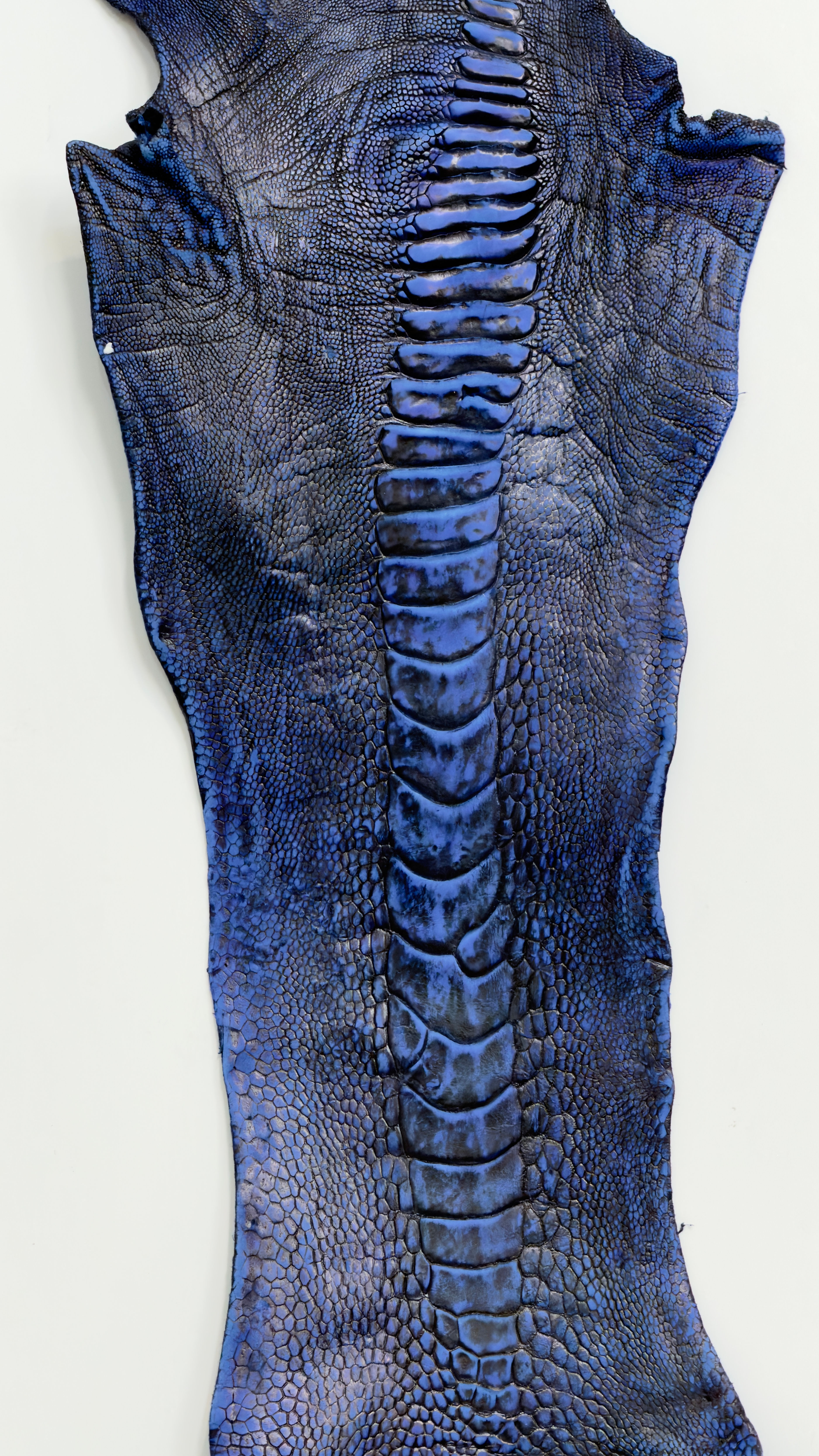 Ostrich Legs Skin Leather vintage Indigo Blue SW