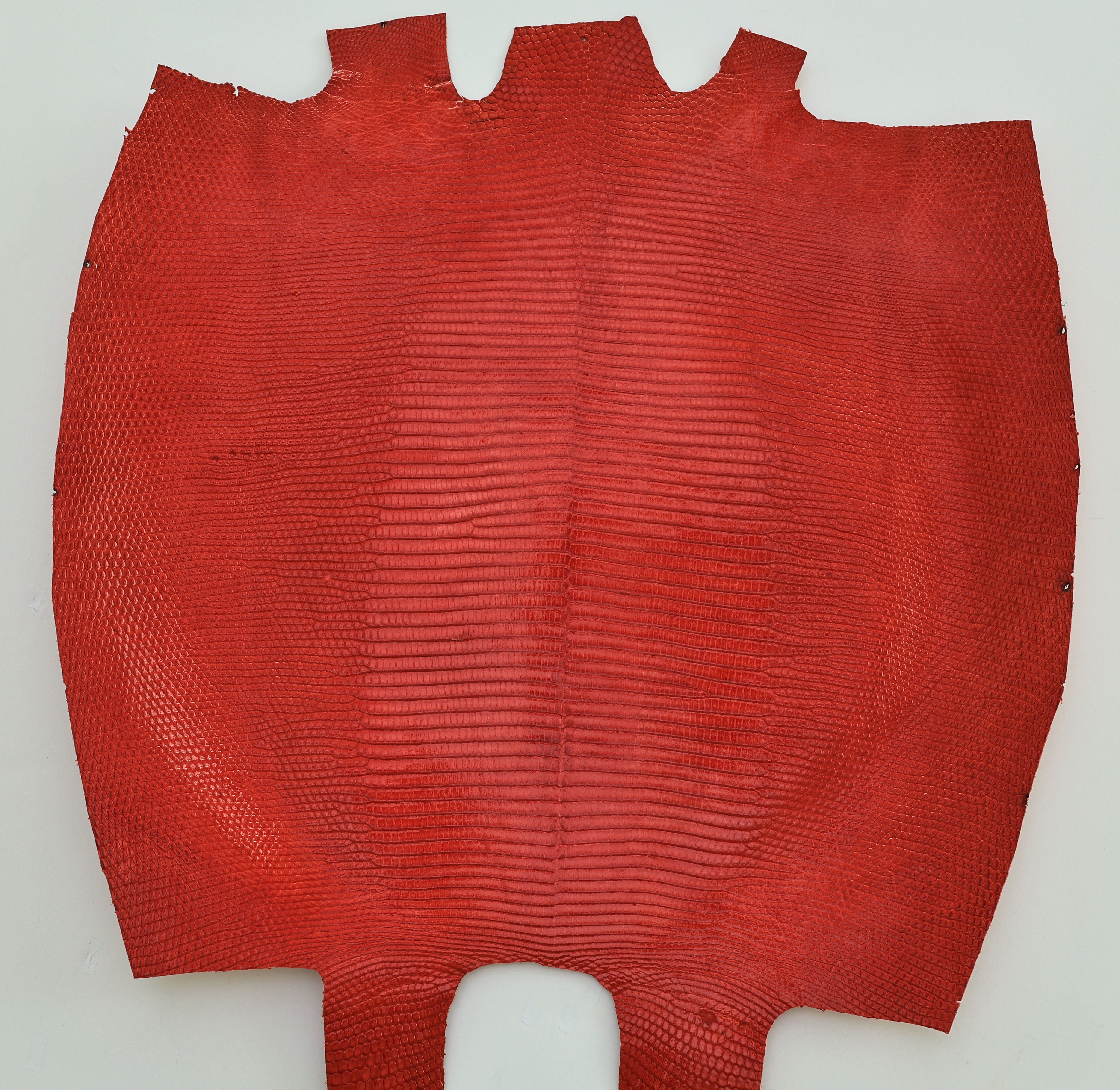 Lizard Skin Leather Flame Red Color