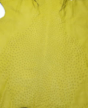 Ostrich skin Leather Chartreuse Metallic Finished