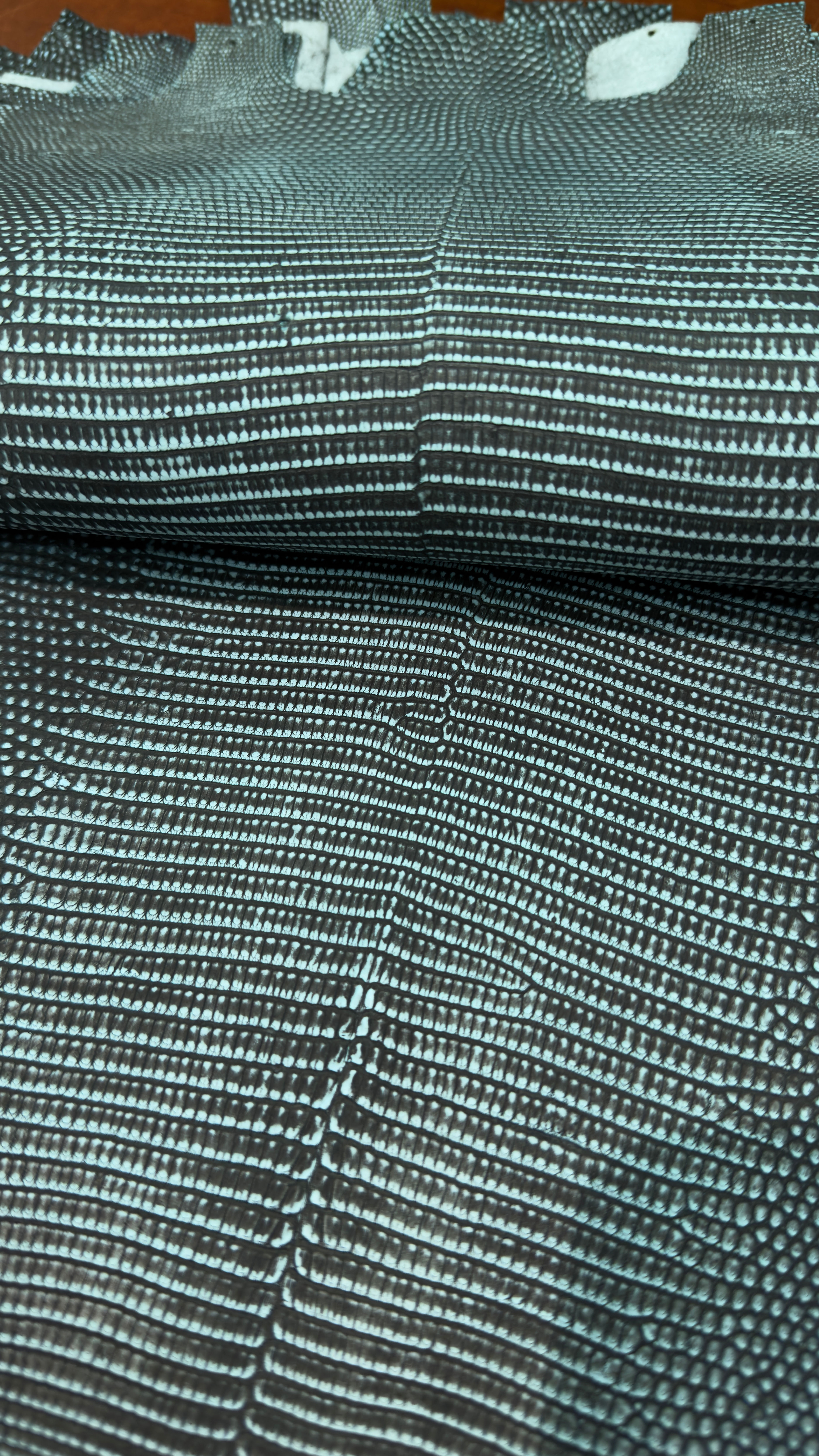 Lizard Skin Leather Blue Safari (rustic )Color