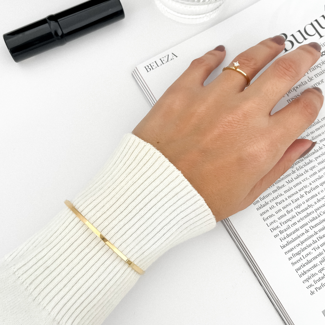 Pulseira rígida Brigitte banho ouro 18k